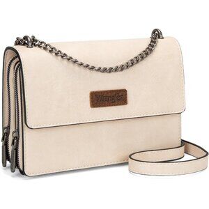 Women's Gardenia White Flap For Shoulder Bag Vintage Wallets With Chain Strap